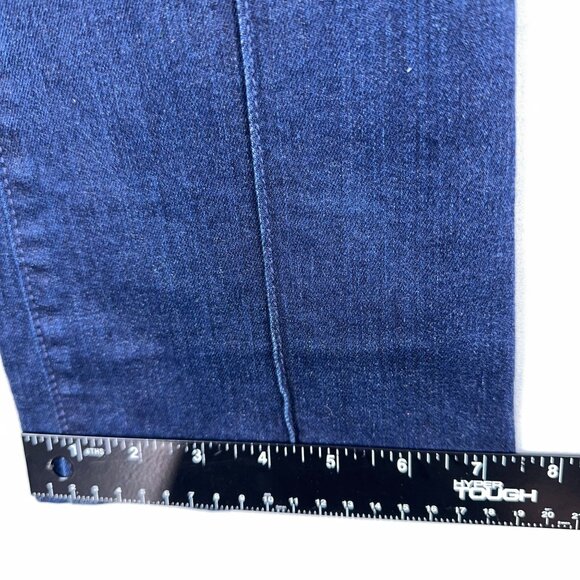 Loft The Kick Crop Jeans Womens Size 24/00 Pintuck Mid Rise Dark Wash Blue - Picture 11 of 13